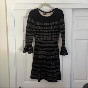 Taylor black fit n flare fitted mini dress S